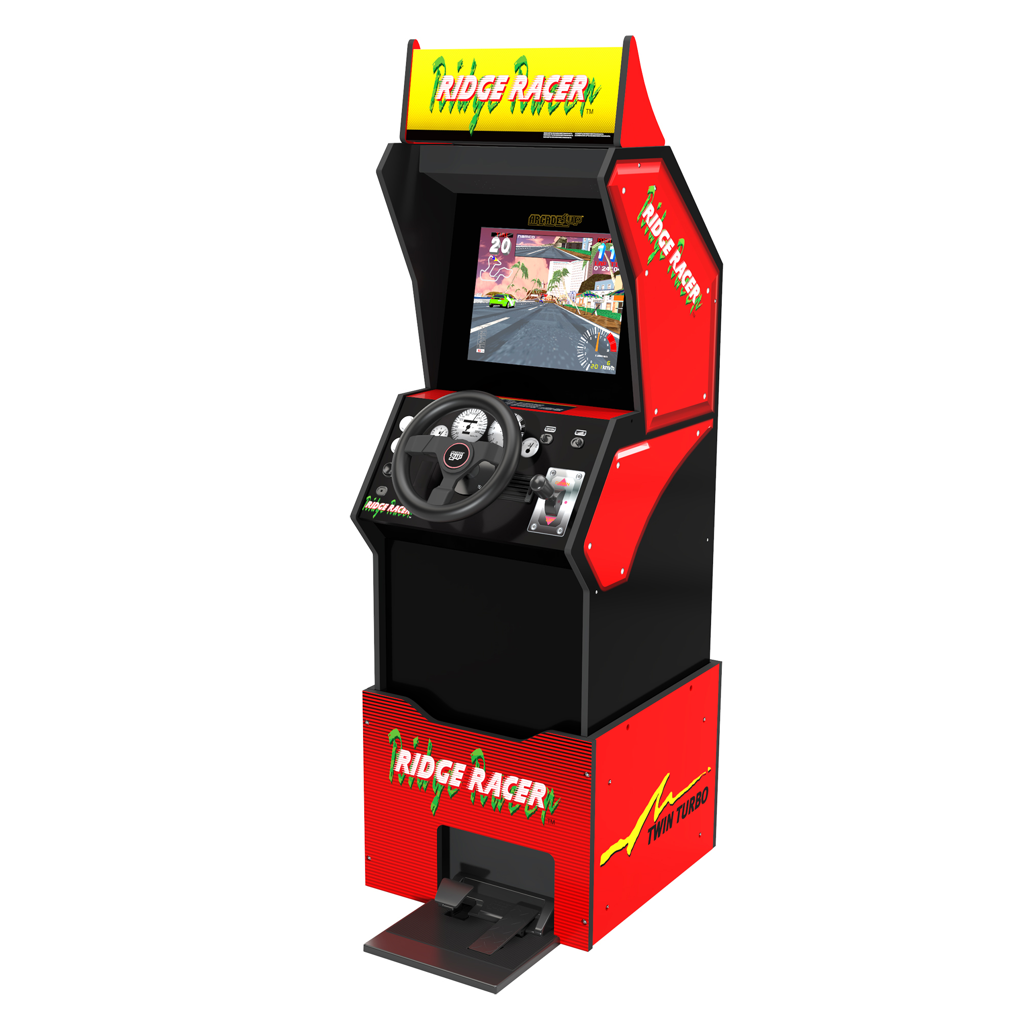 Arcade1UP - Ridge Racer - 5 Games in 1 Arcade with Rumble Steering Wheel and Lit Marquee - image 1 of 13