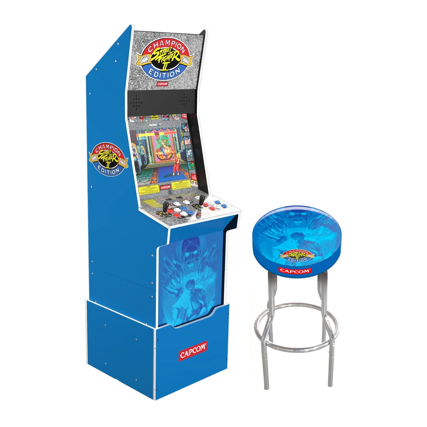 Arcade1Up Mortal Kombat II Deluxe Arcade Game, built for your home, with  5-foot-tall full-size stand-up cabinet, 14 classic games, and 17-inch screen