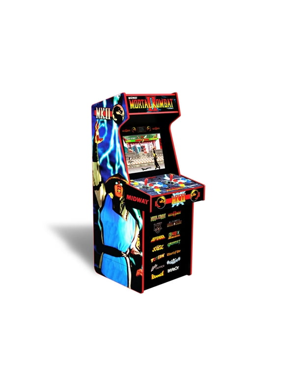 Arcade1Up Mortal Kombat II Classic Arcade Game, built for your Home, 4-foot-tall stand-up cabinet, 14 classic games, and 17-inch screen