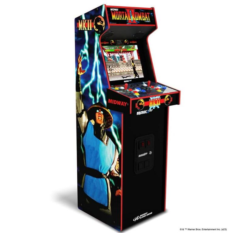 Arcade1Up Mortal Kombat II Deluxe Arcade Game, built for your home, with  5-foot-tall full-size stand-up cabinet, 14 classic games, and 17-inch screen