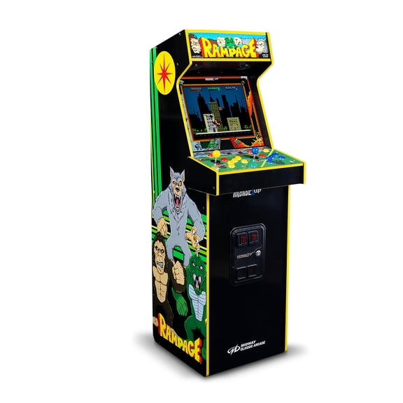 Arcade1Up Rampage, Joust Deluxe Arcade Machine with 14 Classic Midway Games & Light-Up Marquee