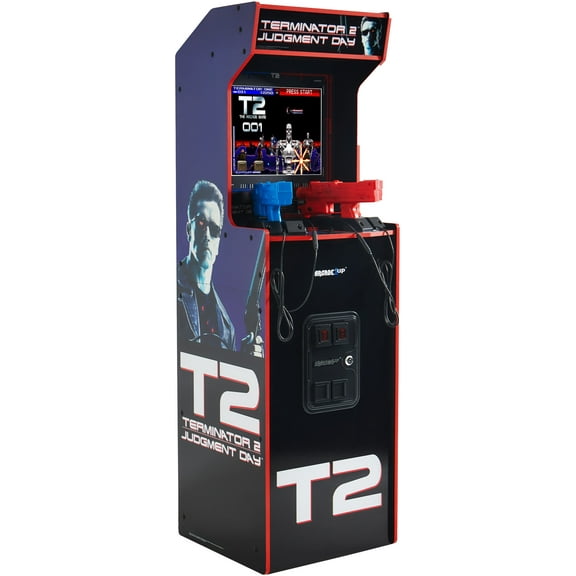 Arcade1Up Terminator 2 Deluxe Arcade Machine 17" Color Screen, Real-Feel Arcade Light Guns, Wi-Fi Leaderboards, Classic Video Game, Perfect for at-Home Gaming