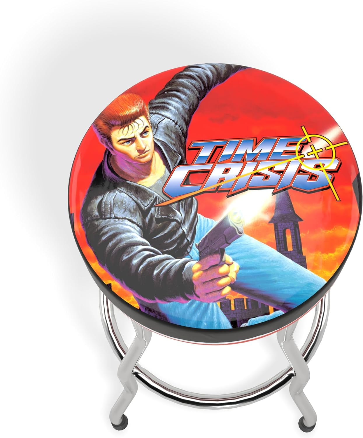 Arcade1Up Time Crisis Adjustable Stool with Chrome-Plated