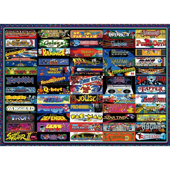 Arcadeageddon! Retro Arcade Game Collage 1000-Piece Jigsaw Puzzle