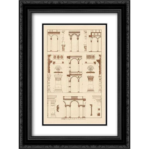 Arcades of the Renaissance 2x Matted 18x24 Black Ornate Framed Art Print by Buhlmann, J.