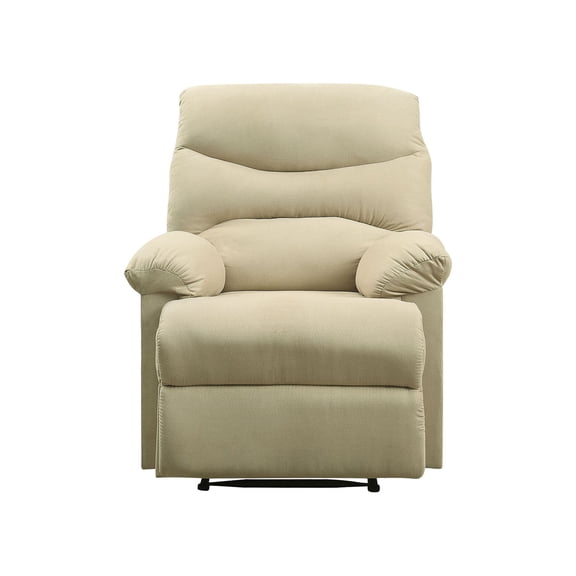 Arcadia Beige Microfiber Motion Recliner for Living Room | Smooth Reclining Mechanism, Pillow-Top Arms, 3" Wall Clearance | Comfortable & Durable | 35"W x 35"D x 40"H | Vietnam