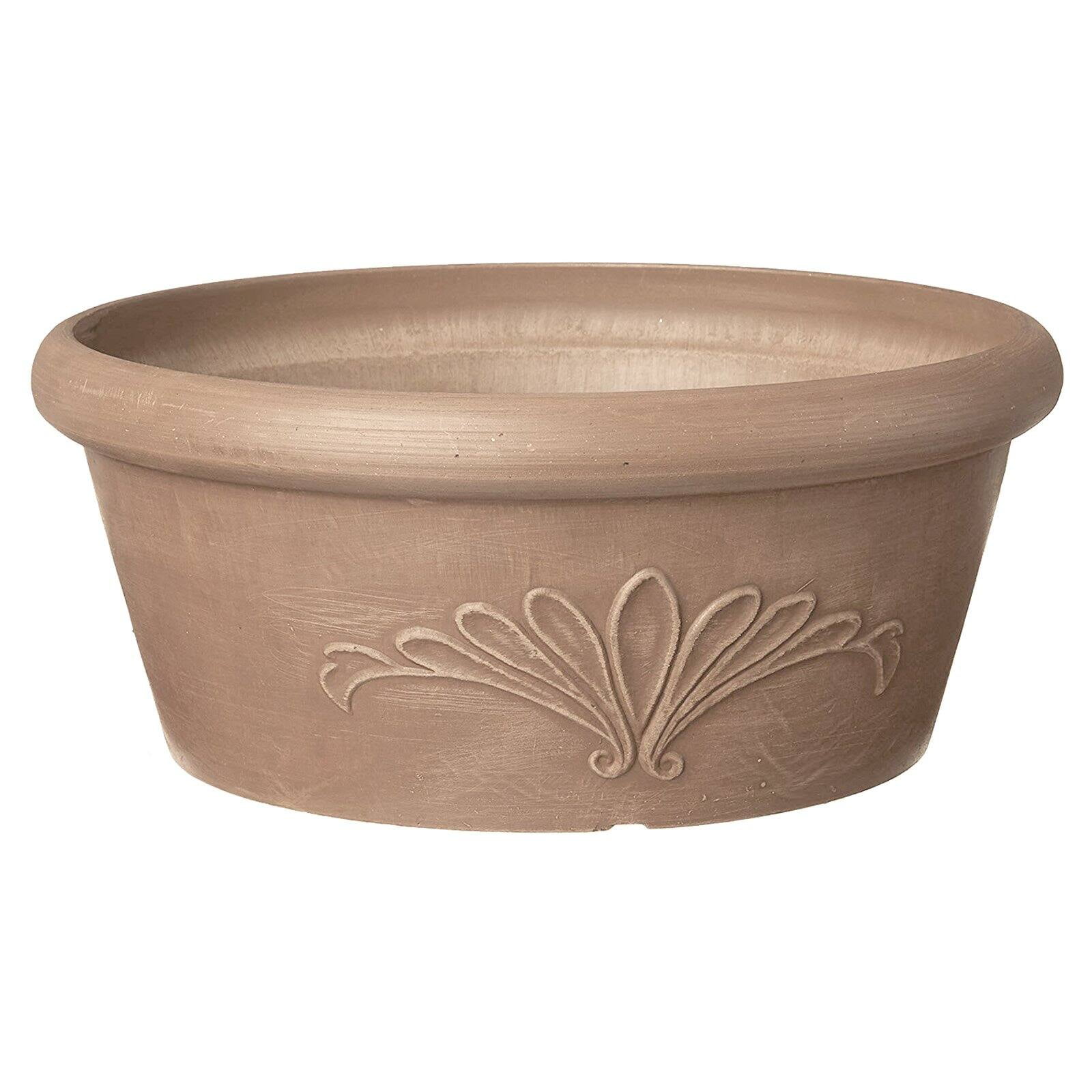 Taupe 10" Round Recycled Plastic Indoor/Outdoor Planter