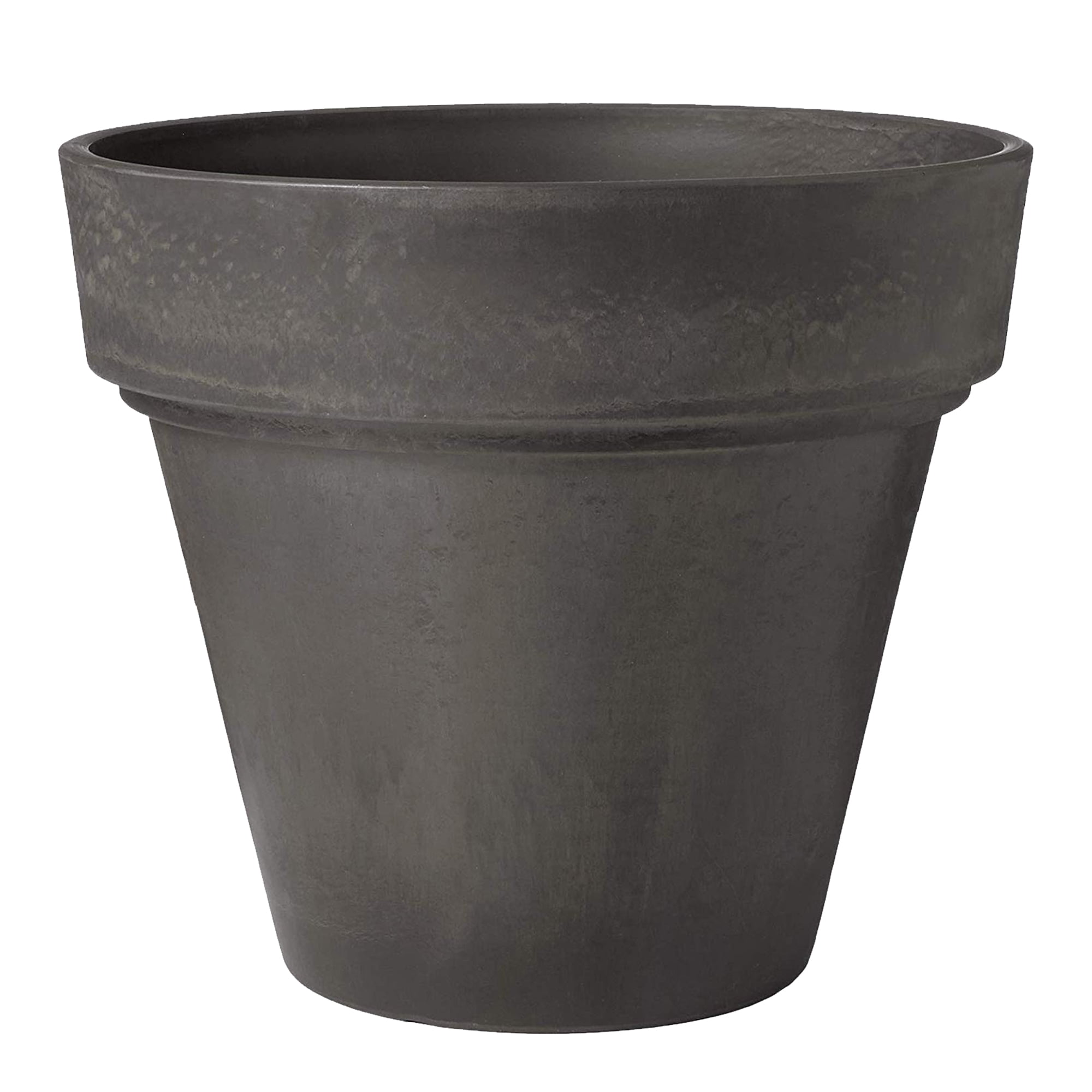 Large Dark Charcoal Recycled Materials Round Planter Pot