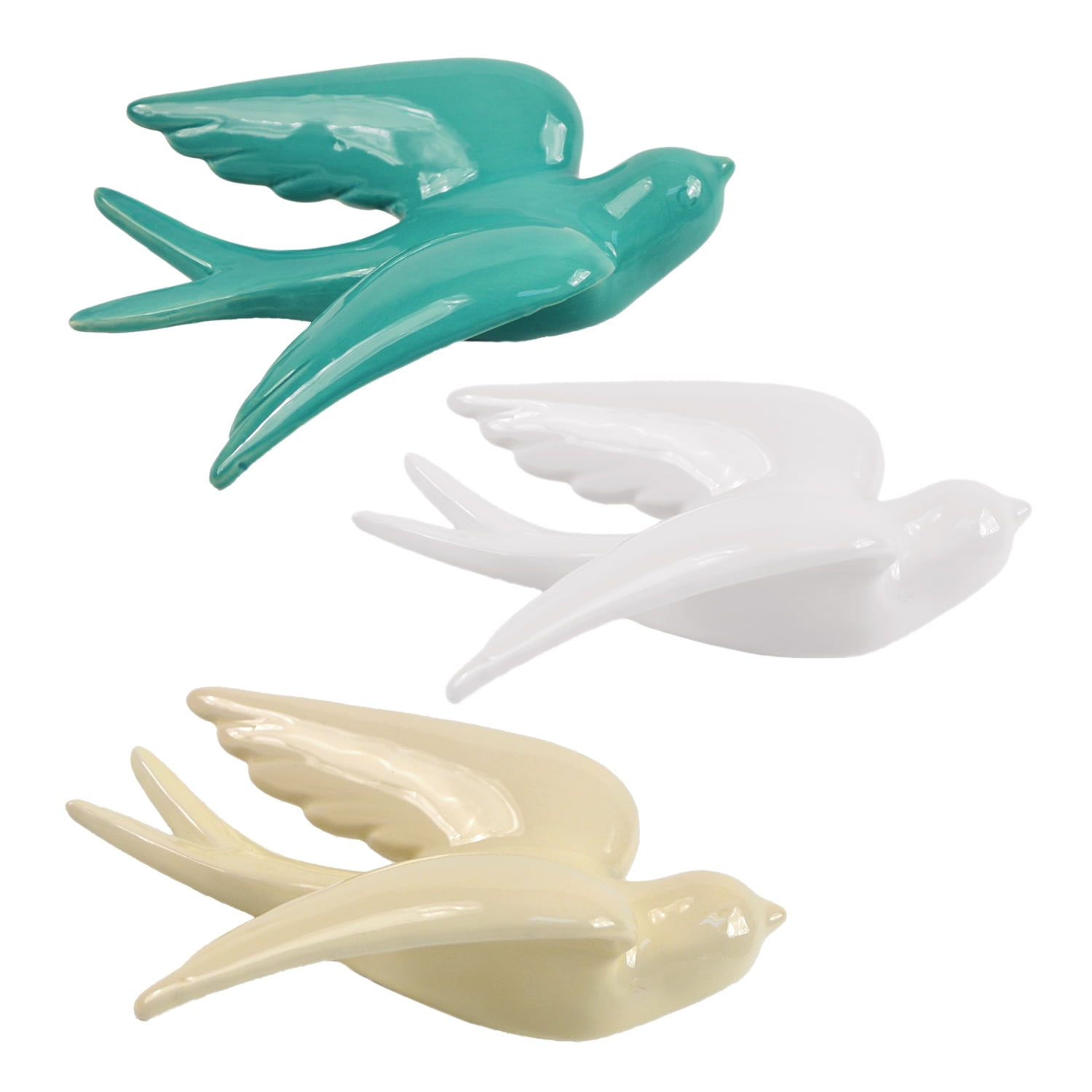 Arcadia Garden Products Ceramic Birds Wall Art, Set of 3