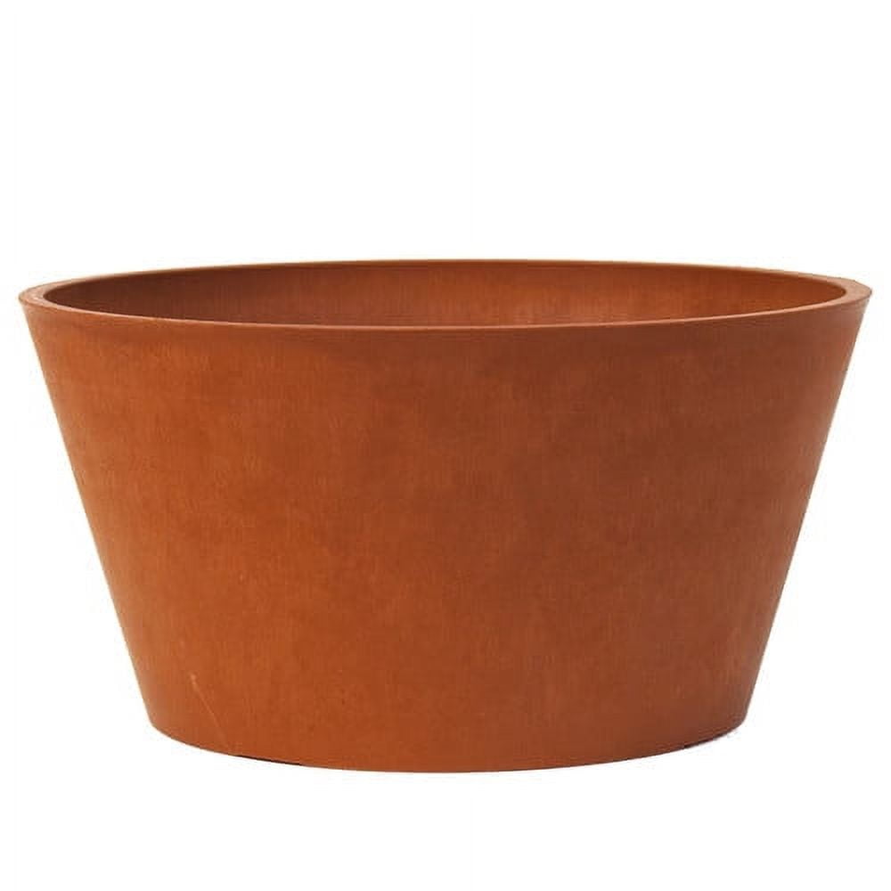 Sleek 10" Terra Cotta Recycled Plastic Round Bulb Pan Pot