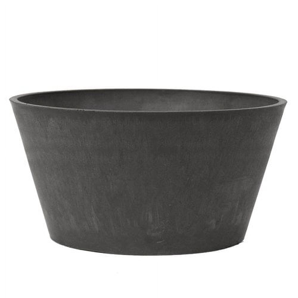 Dark Charcoal 10-inch Recycled Plastic Round Bulb Pan