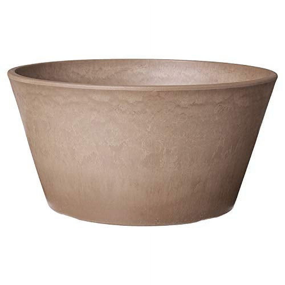 Taupe 10-Inch Recycled Plastic Bulb Pan Planter