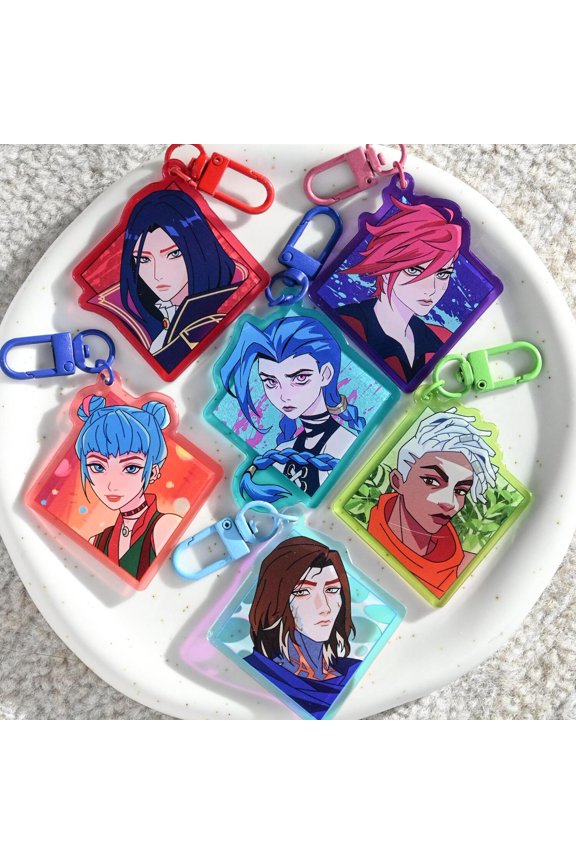 Arcane Acrylic Charms - Jinx Vi Caitlyn Ekko Viktor Keychain