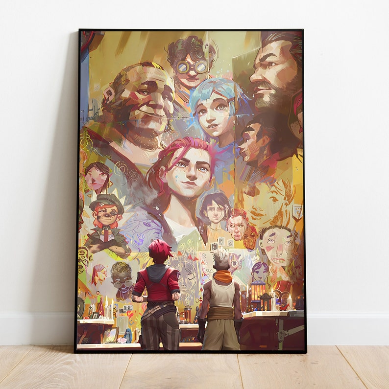 Arcane Animated Series Character Collage Illustration Wall Art Poster ...