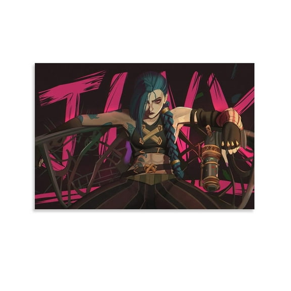 Arcane Anime TV Series Game Jinx Poster (29) Room Aesthetic Poster Print Art Wall Painting Canvas Posters Gifts Modern Bedroom Decor 20x30inch(50x75cm)