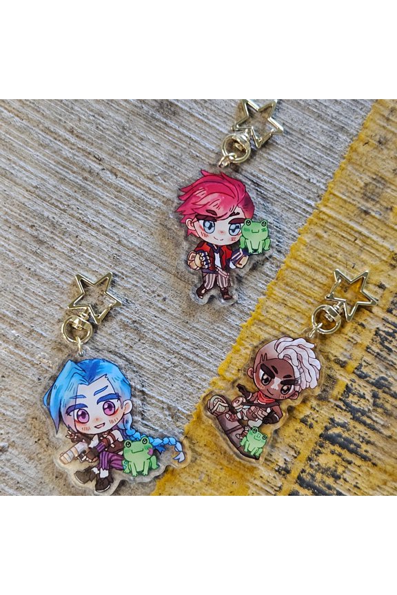 Arcane Jinx Vi Ekko Frog | Double-Sided 2.5 Acrylic Keychains" (1 keychain)