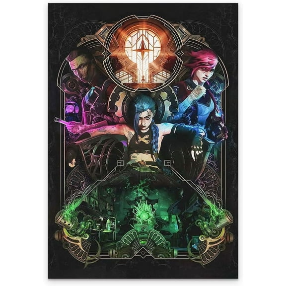 Arcane Jinx animated movie poster Canvas Prints Wall Art poster Home Decor (12x18inch Unframed)