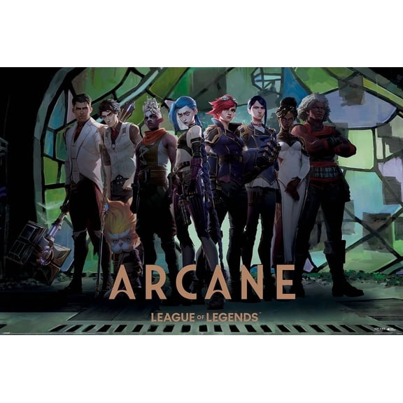 Arcane - League Of Legends - Manga Anime Poster (Characters In Zaun Arcade) (Size: 36" x 24")