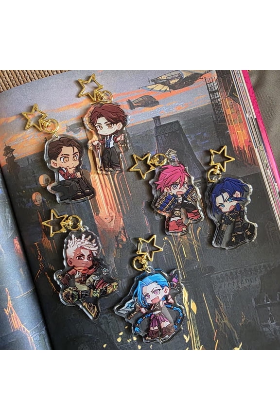 Arcane League of Legends Acrylic Charms (JayVik, CaitVi, TimeBomb) (1 keychain)