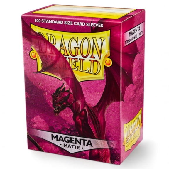 Dragon Shield, Standard size TCG card sleeves, 100ct. Matte Sleeves - Magenta color