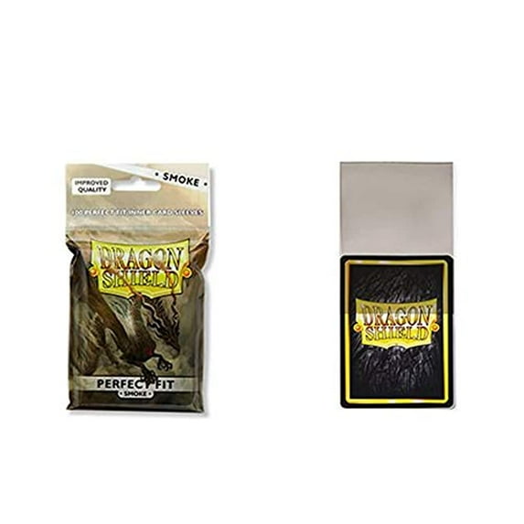Dragon Shield, Perfect Fit Inner sleeves, standard size TCG card sleeves, 100ct. Inner sleeves - Smoke