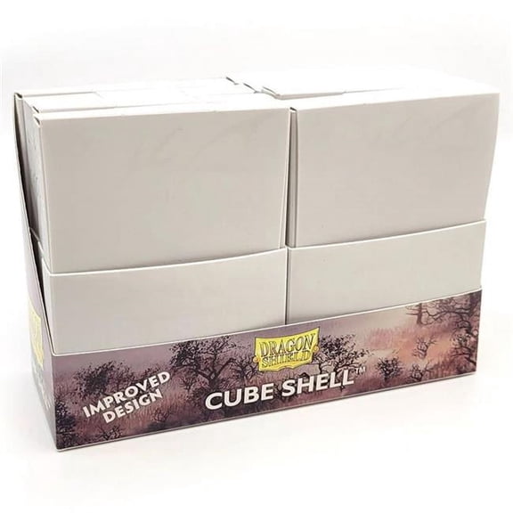 Dragon Shield Cube Shell Ashen White - 8 Units - Durable and Sturdy TCG, OCG Card Storage - Card Deck Box - Compatible with Pokemon Yugioh Commander and MTG Magic: The Gathering Cards