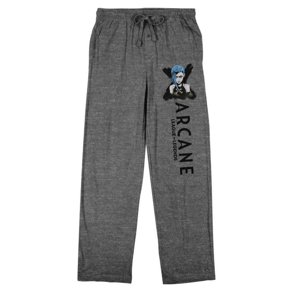 Arcane Title Logo Men's Heather Gray Sleep Pants-Medium