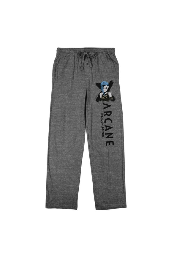 Arcane Title Logo Men's Heather Gray Sleep Pants-Medium