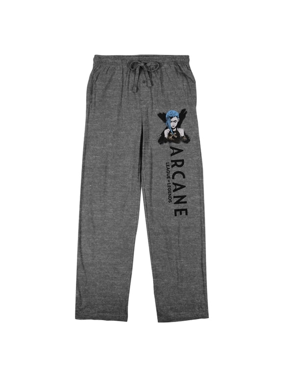 Arcane Title Logo Men's Heather Gray Sleep Pants-XL