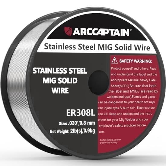 Arccaptain ER308L Solid Stainless MIG Welding Wire 2 lbs Spool *3