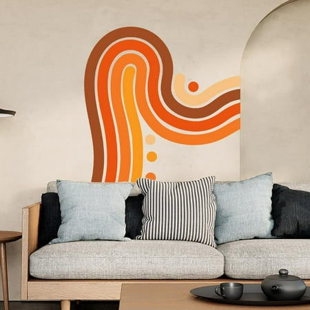 Arch Abstract Wall Decor Sticker Abstract Rainbow Peel and Stick Wall Sticker DIY Art Boho Decals Peel and Stick Vinyl Wallpaper Decor for Living Room Bedroom Decoration for DIY Word