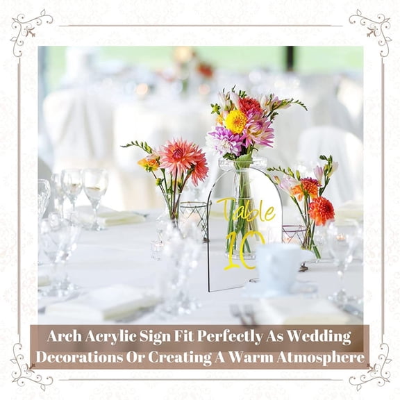 Arch Acrylic Sign with Stands Arched/Square Shape Stylish Party Decor Suitable for Wedding Reception Event