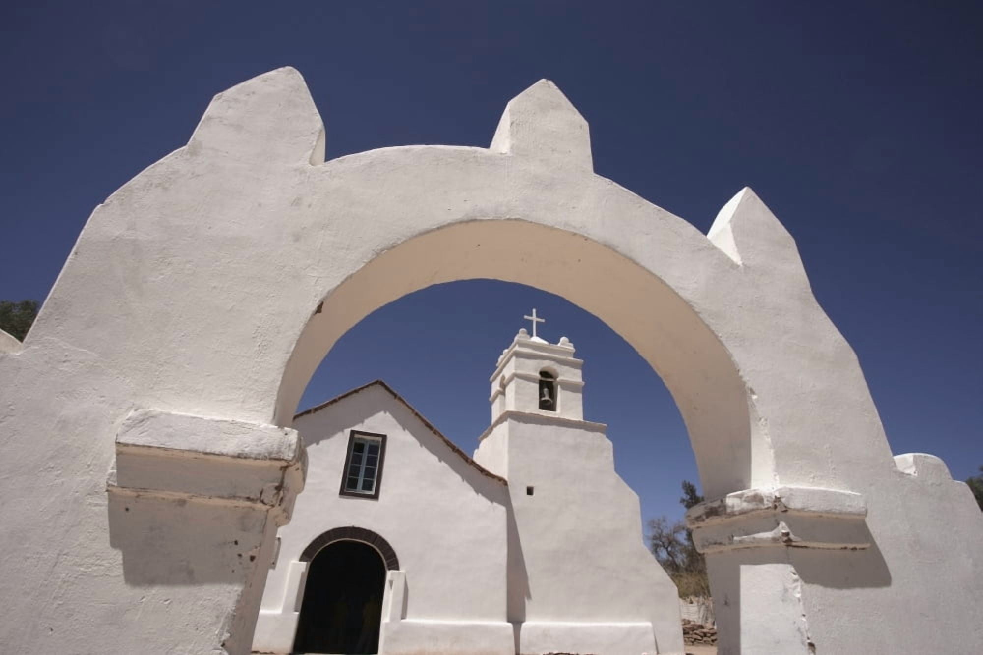 Arch And Church In Chile Canvas Art - Chris Caldicott Design Pics (34 x 22)