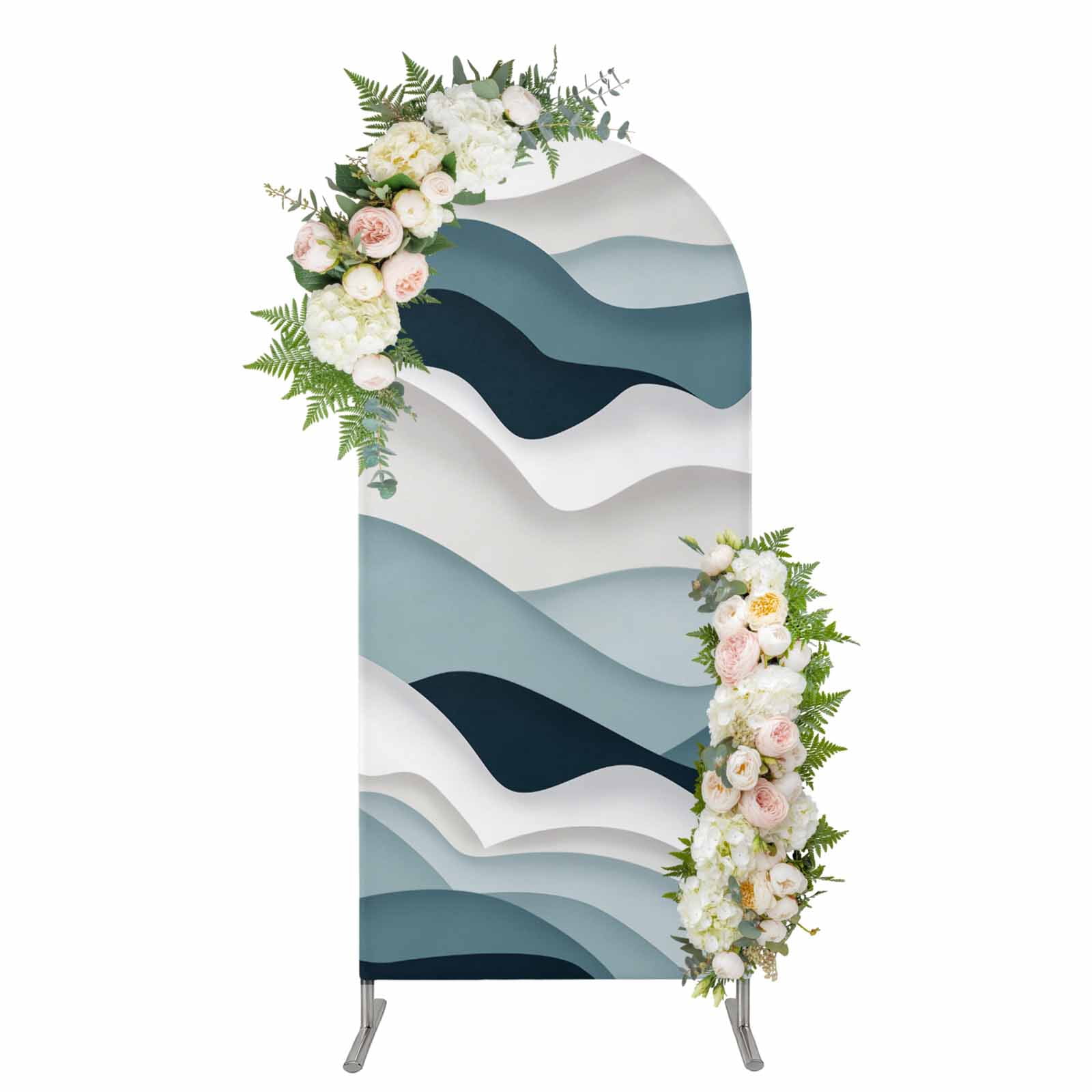 Arch Backdrop 5 Ft, Blue Grey Ombre Spandex Stretch Fitted Arch Cover ...