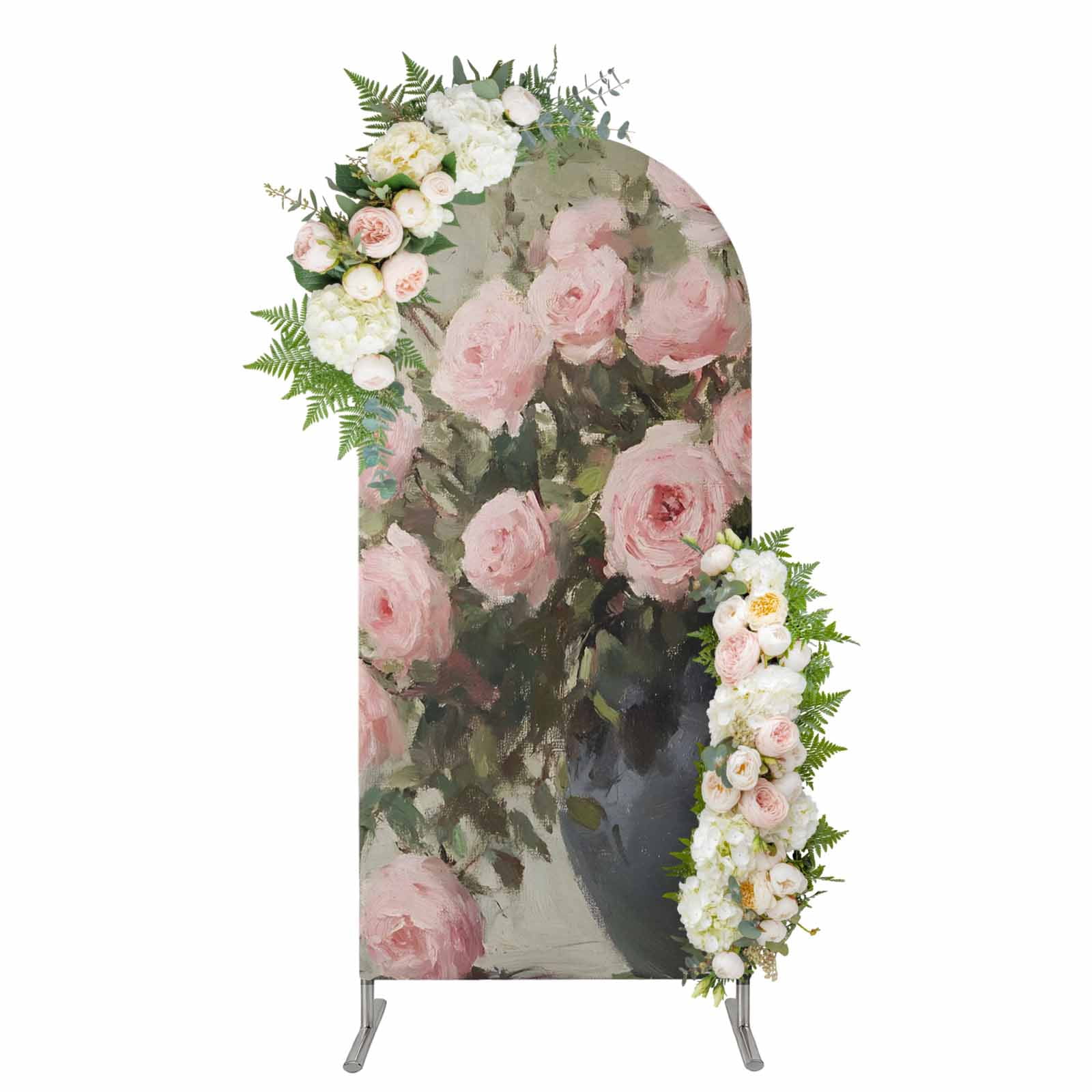 Arch Backdrop 6.6 Ft, Pink Spring Floral Spandex Stretch Fitted Arch ...