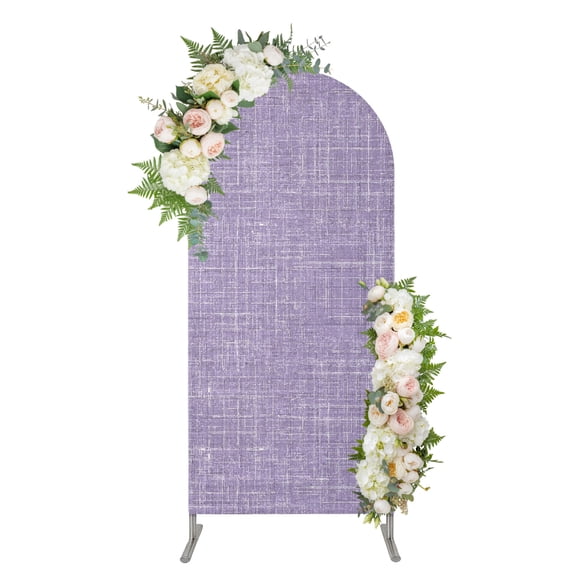 Arch Backdrop 6 Ft, Purple Spandex Stretch Fitted Arch Cover, Round Top Chiara Arches Stand Backdrop Cover for Wedding Birthday Party Baby Shower Farmhouse Vintage Purple Solid Color Modern