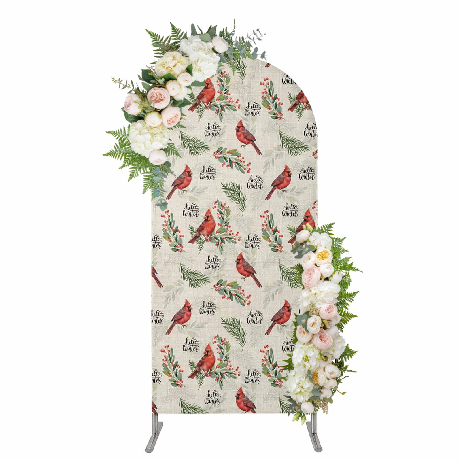Cardinal Backdrop Arch Backdrop 7.2 Ft, Cardinal Bird Spandex Stretch Fitted Arch Cover ...