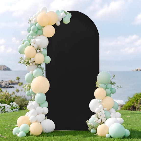 Arch Backdrop Cover (3.9FT & 1.6FT), Stretchy Black Arch Stand Cover, Wedding Birthday Baby Shower Party Decorations Backdrop