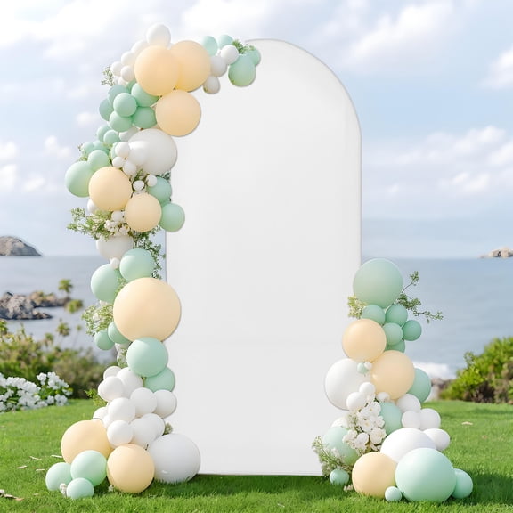 Arch Backdrop Cover (3.9FT & 1.6FT), Stretchy White Arch Stand Cover, Wedding Birthday Baby Shower Party Decorations Backdrop