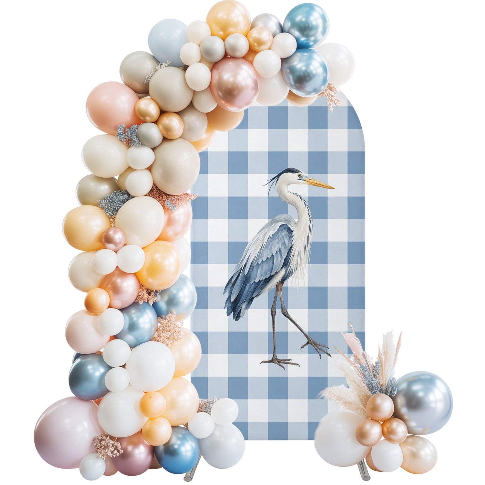 Arch Backdrop Cover 6FT, Great Blue Heron Wedding Arch Covers Spandex ...