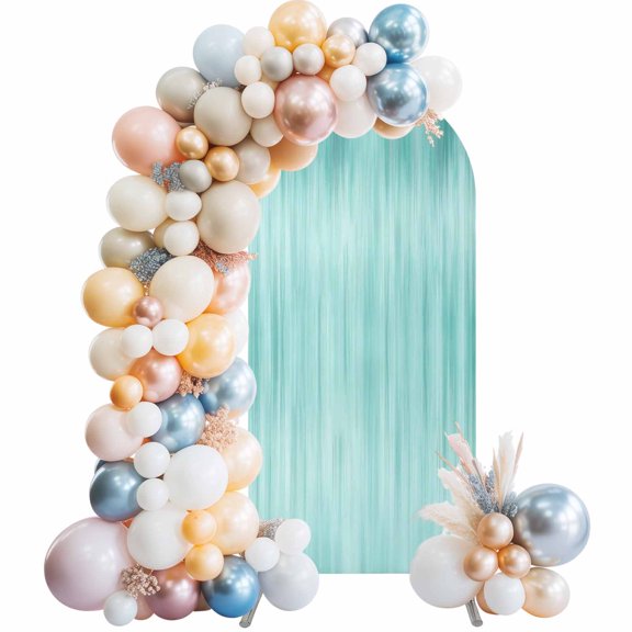 Arch Backdrop Cover 7.2 ft Aqua Arch Backdrop Stretch Fabric Gradient Color Abstract Art Photo Background Arch Covers for Wedding Party Birthday Ceremony Banquet Decorations Balloon Arches