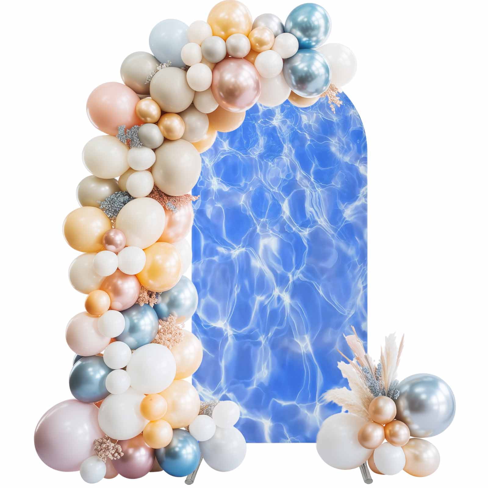 Arch Backdrop Cover 7.2 ft Blue Ripples Arch Backdrop Stretch Fabric ...