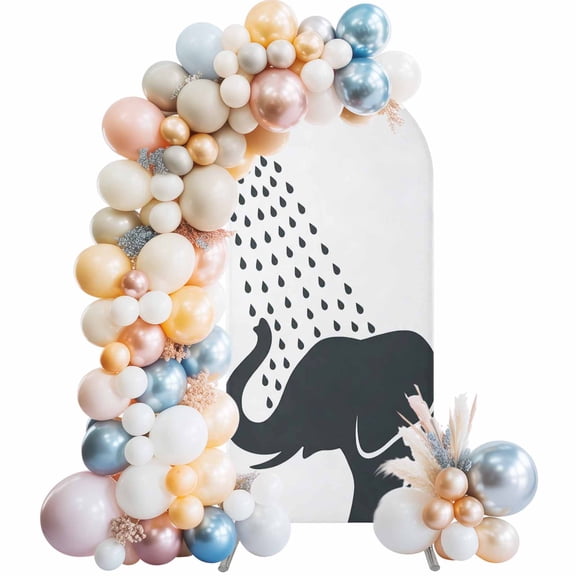 Arch Backdrop Cover 7.2 ft Elephant Shower Arch Backdrop Stretch Fabric Funny Animal Shadow Photo Background Arch Covers for Wedding Party Birthday Ceremony Banquet Decorations Balloon Arches
