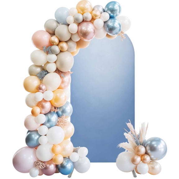Arch Backdrop Cover 7.2 ft Gradient Blue Arch Backdrop Stretch Fabric Solid Color Photo Background Arch Covers for Wedding Party Birthday Ceremony Banquet Decorations Balloon Arches