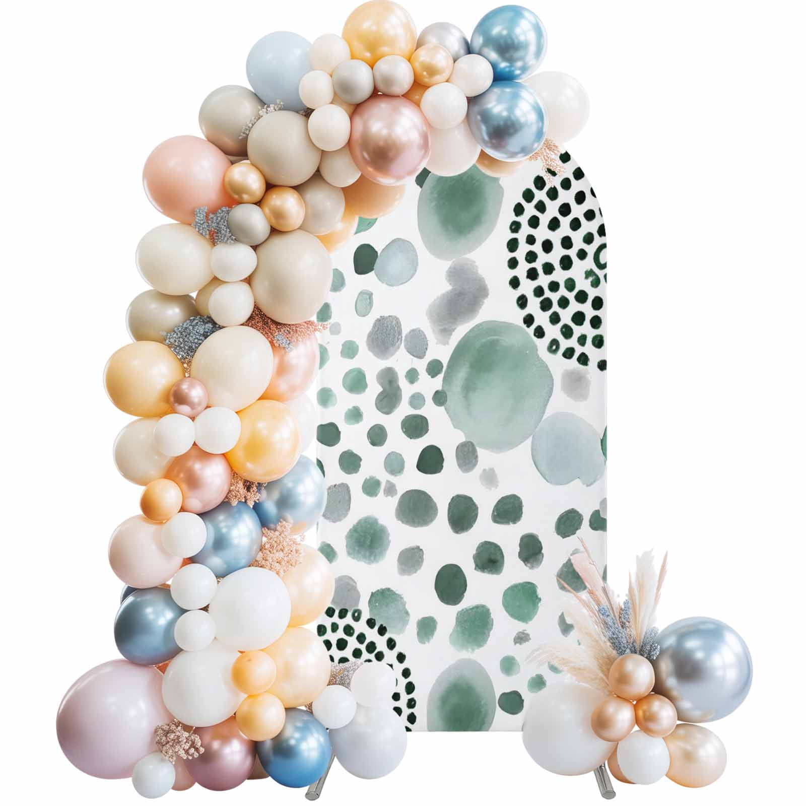 Arch Backdrop Cover 7.2 ft Green Bubble Dots Arch Backdrop Stretch ...