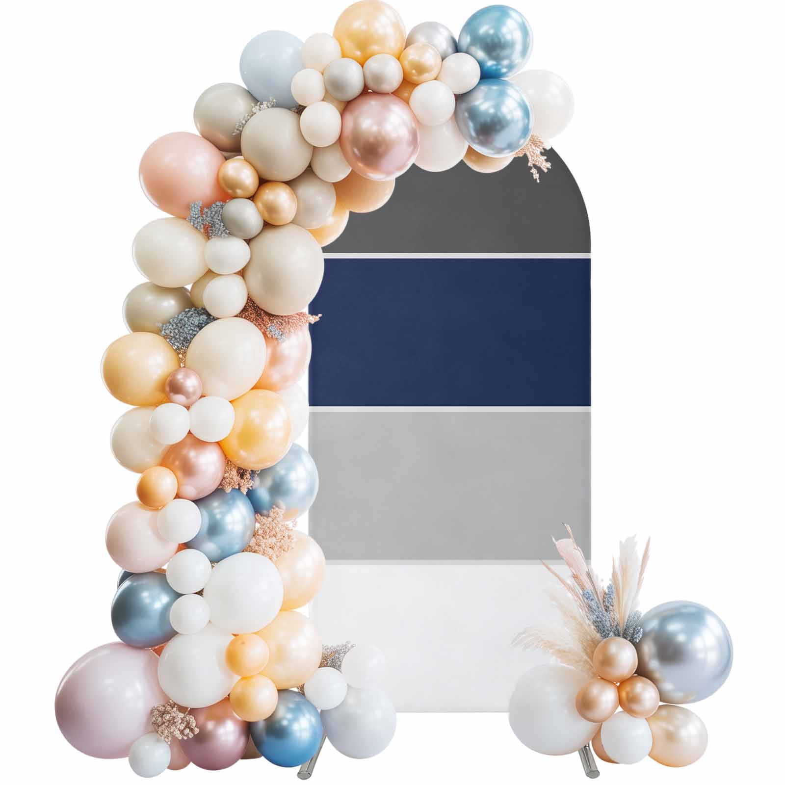 Arch Backdrop Cover 7.2 ft Grey Bue Stripe Arch Backdrop Stretch Fabric ...