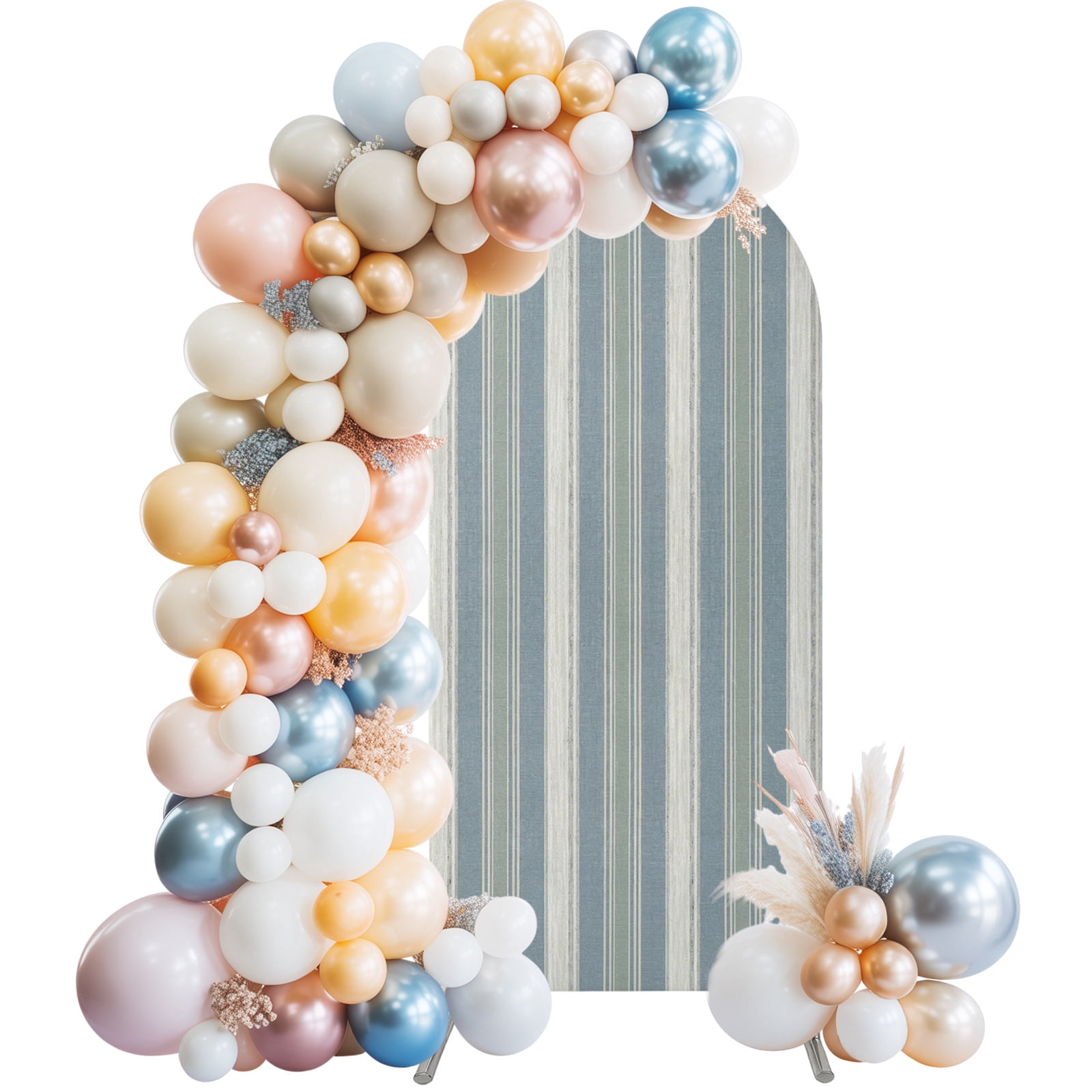 Arch Backdrop Cover 7.2 ft Haze Blue Vertical Stripes Arch Backdrop ...