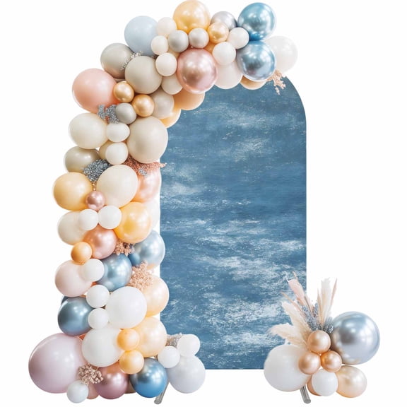Arch Backdrop Cover 7.2 ft Lake Blue Arch Backdrop Stretch Fabric Ombre Abstract Texture Photo Background Arch Covers for Wedding Party Birthday Ceremony Banquet Decorations Balloon Arches