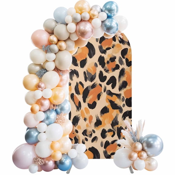 Arch Backdrop Cover 7.2 ft Leopard Print Arch Backdrop Stretch Modern Cool Animal Claw Marks Photo Background Arch Covers for Wedding Party Birthday Ceremony Banquet Decorations Balloon Arches