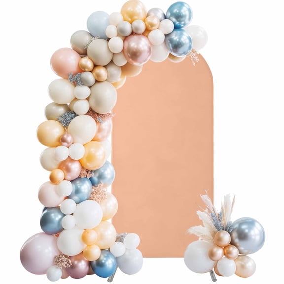 Arch Backdrop Cover 7.2 ft Peach Fuzz Pink Arch Backdrop Stretch Fabric Solid Color Photo Background Arch Covers for Wedding Party Birthday Ceremony Banquet Decorations Balloon Arches